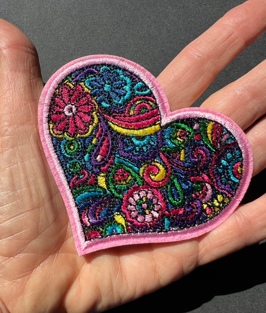 1970s Vibes with this Splendid BIG Heart Iron-On patch