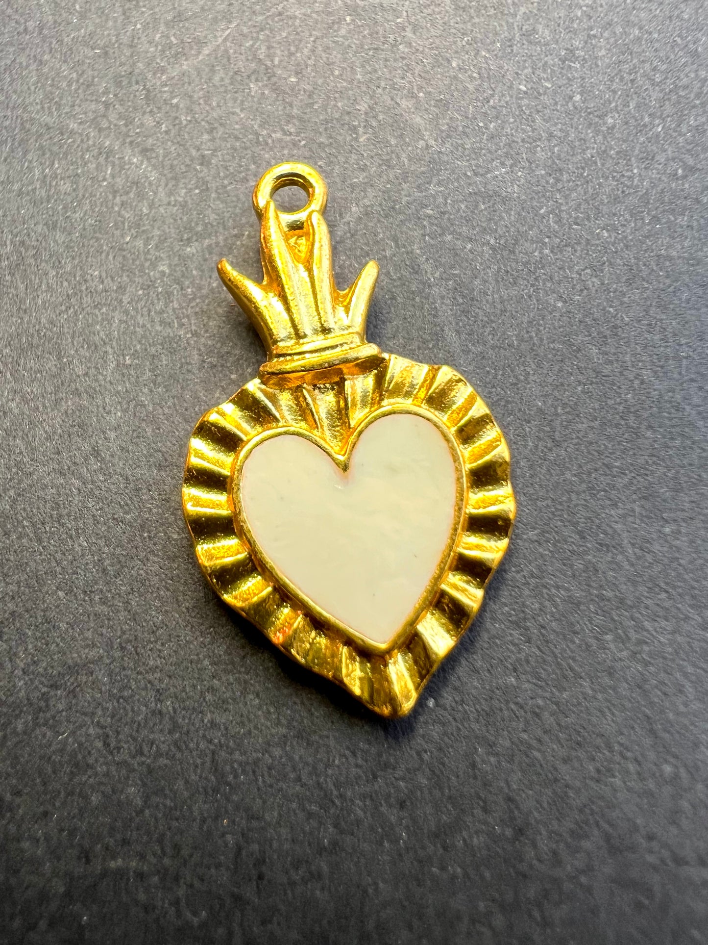 Pure White Flaming Heart 2.5cm  Charm / Pendant
