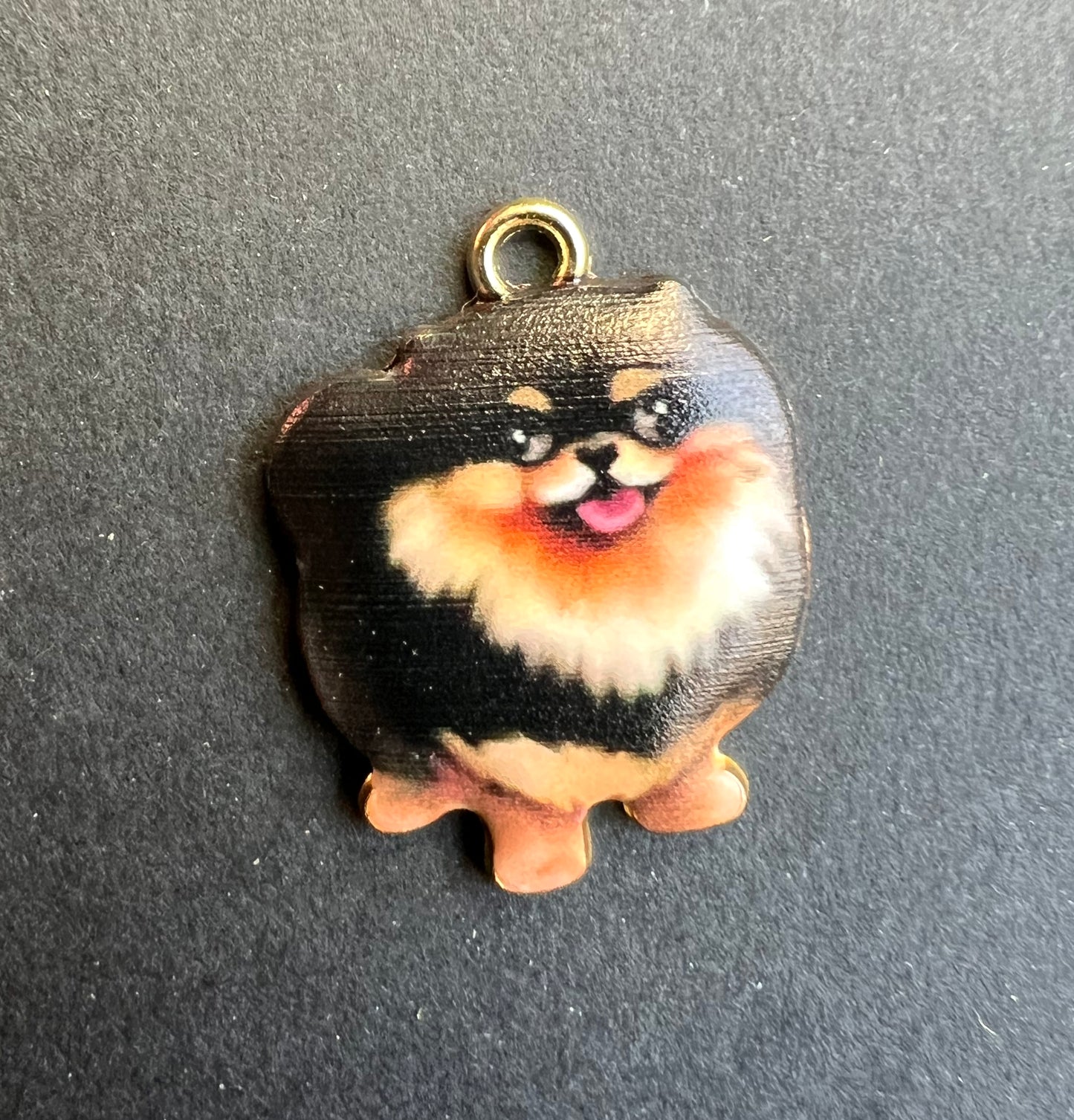 Fluffy Pomeranian Dog Charm - 2.2cm Tall