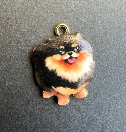 Fluffy Pomeranian Dog Charm - 2.2cm Tall