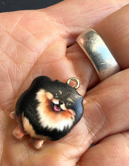 Fluffy Pomeranian Dog Charm - 2.2cm Tall