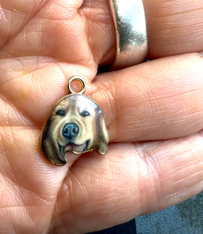 Jolly Enamel Dog Charm - 1.4cm Tall