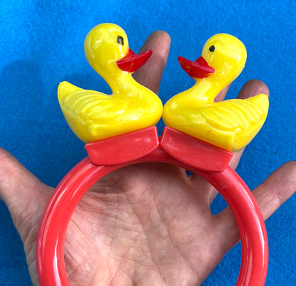 Duck Face Off Large Vintage Rattle