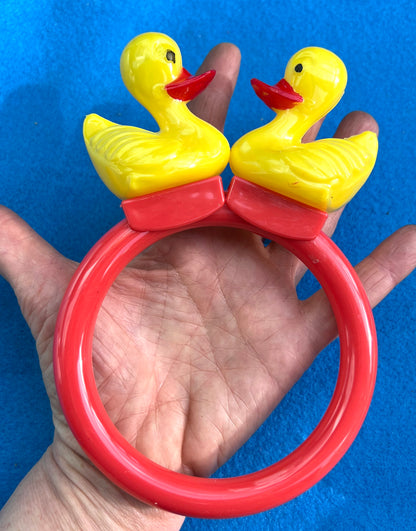 Duck Face Off Large Vintage Rattle