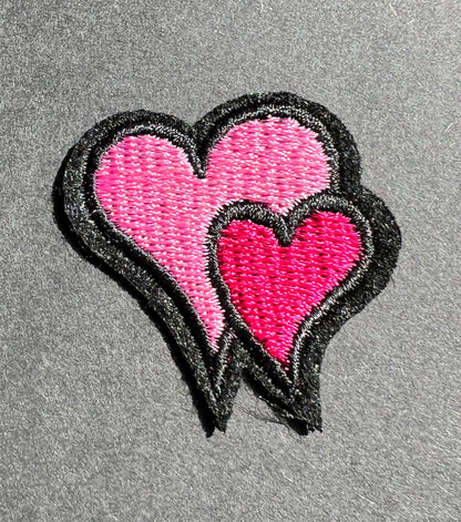 Sweet Little 2 Hearts Iron-On Patch