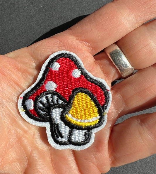 Slightly More Realistic But Still Suitably Whimsical Mushroom Iron On Patch