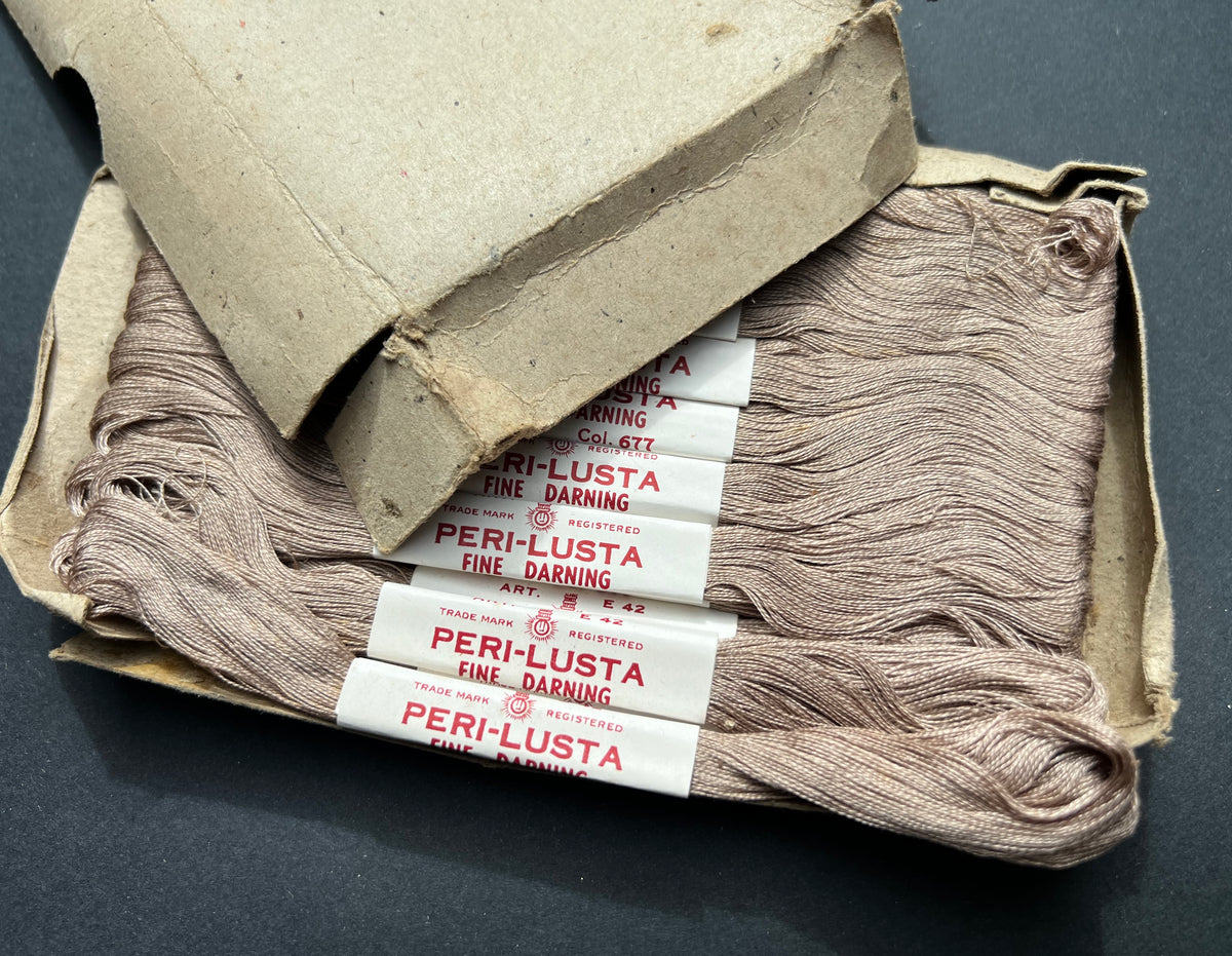 Box of 3 Dozen Skeins of PERI-LUSTA Fine Darning Thread Colour 677 Sable