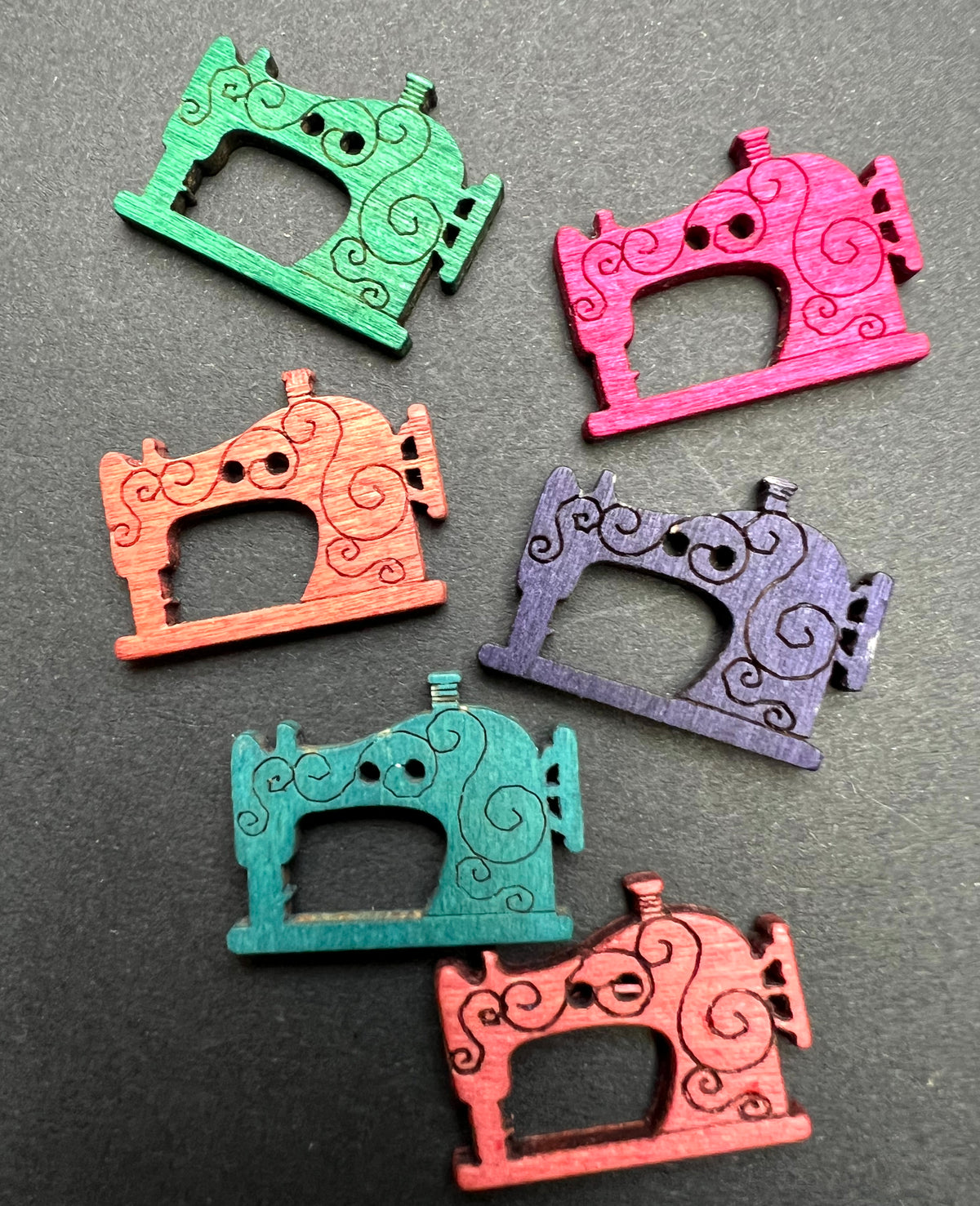 6  Wooden Sewing Machine Buttons