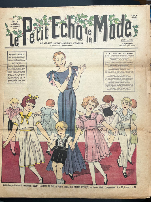 Fancy Dress Clothes in 26th January 1936 French Le Petit Echo de la Mode