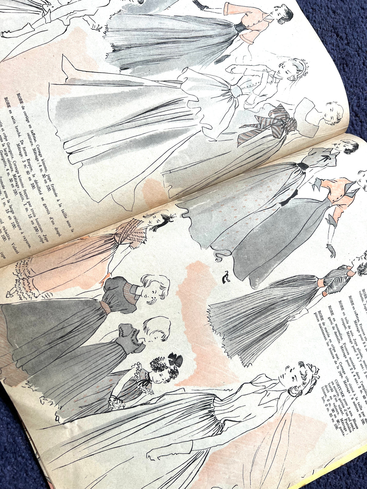 Gorgeous 1940s Fashion Illustrations in March 1949 La Mode Practique
