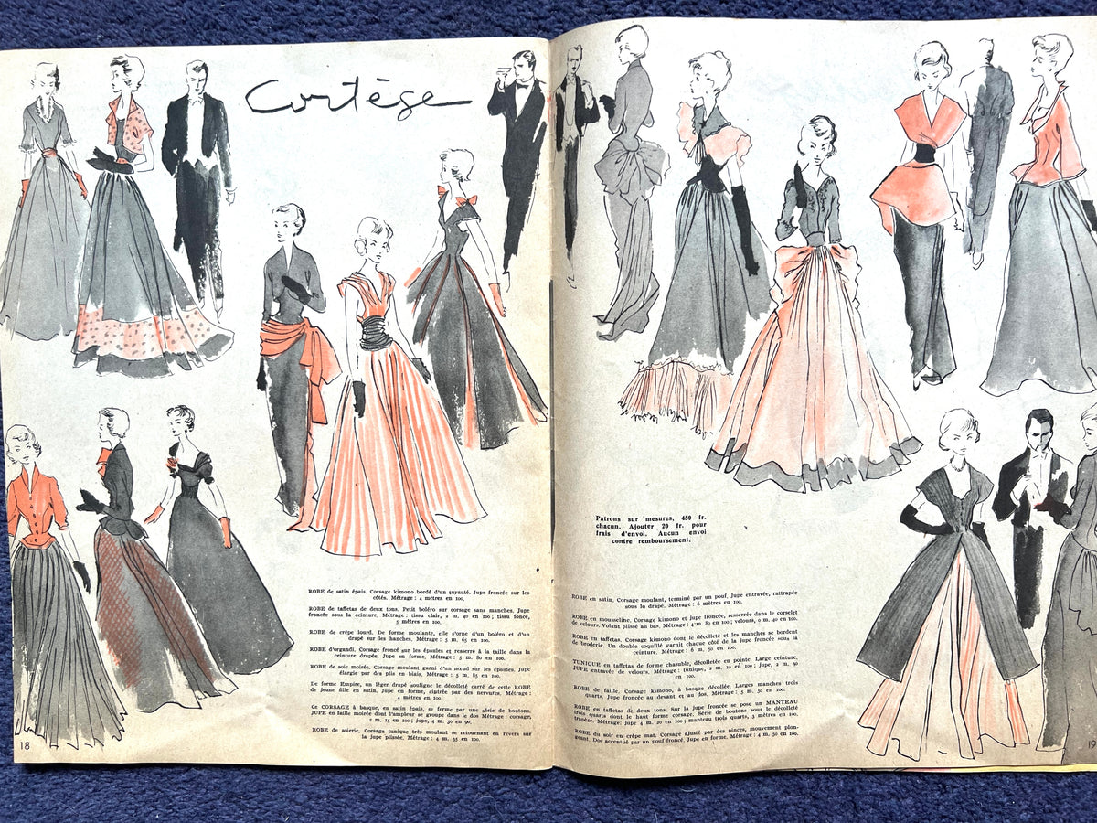 Gorgeous 1940s Fashion Illustrations in March 1949 La Mode Practique