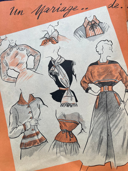 Gorgeous 1940s Fashion Illustrations in March 1949 La Mode Practique