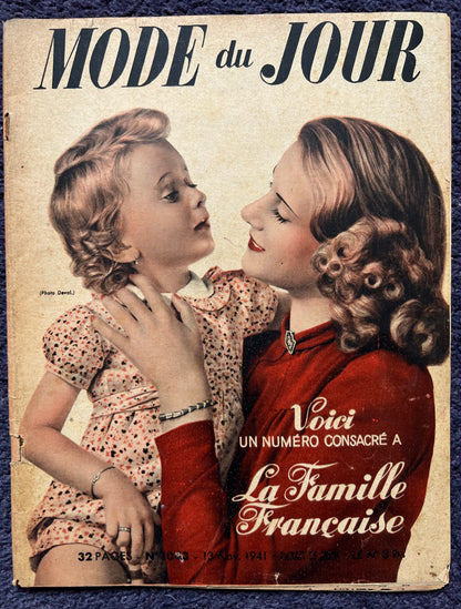 13th November 1941 MODE DU JOUR Wartime French Women's Magazine