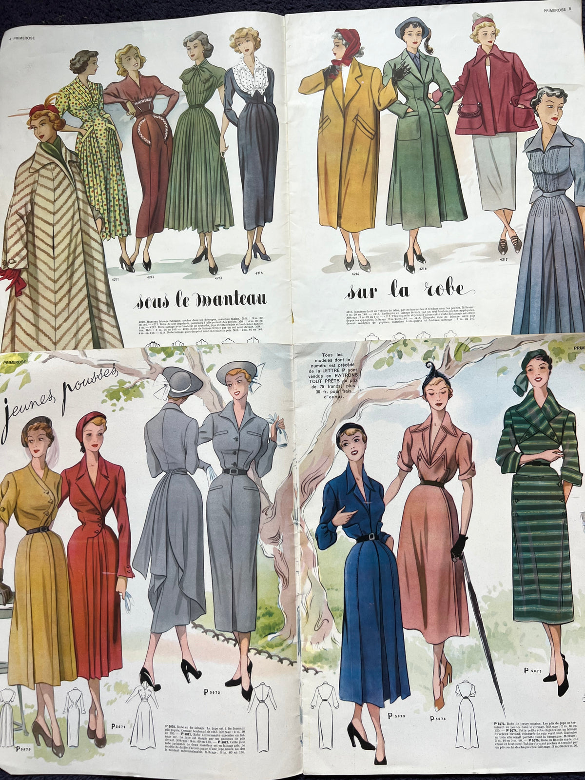 2 Editions of 1949 & 1950 French PRIMEROSE incl. Fancy dress & Wedding Dresses.