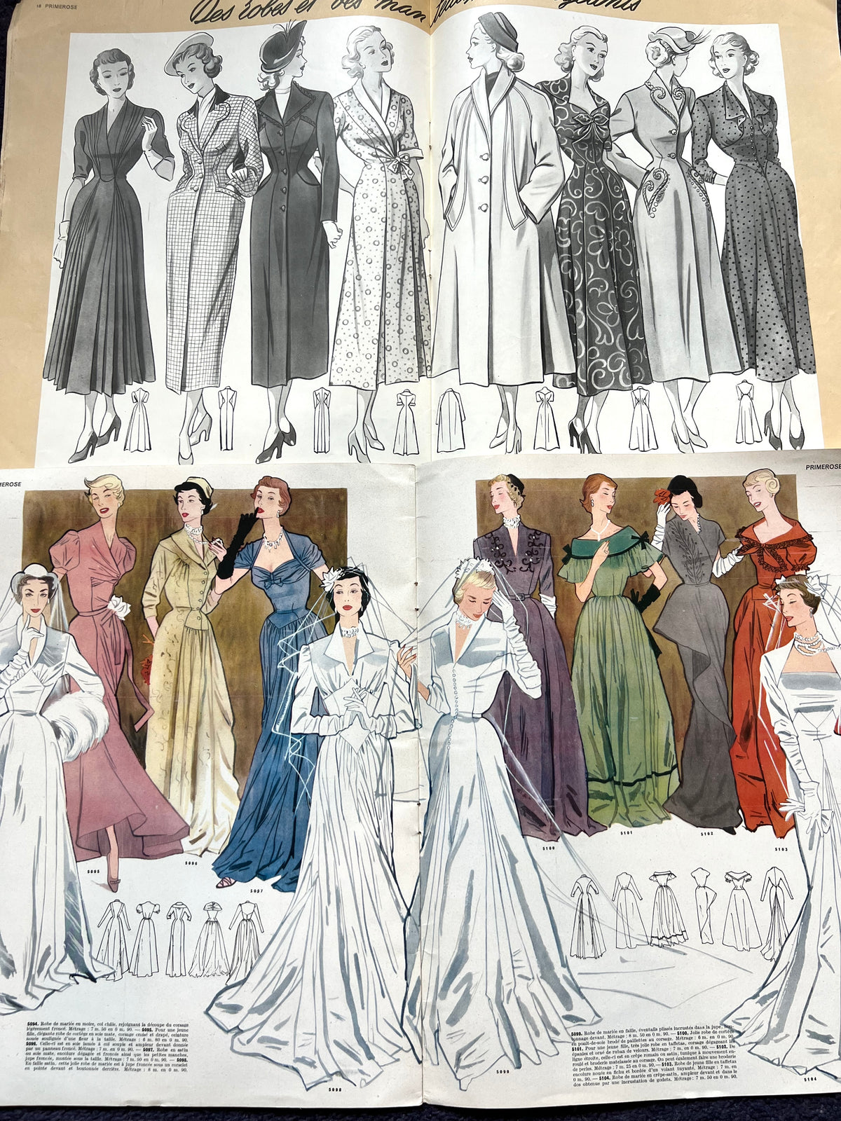 2 Editions of 1949 & 1950 French PRIMEROSE incl. Fancy dress & Wedding Dresses.