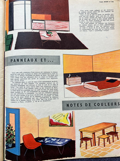 21st March 1957 French Women's Magazine Votre Mode incl  Dress Pattern