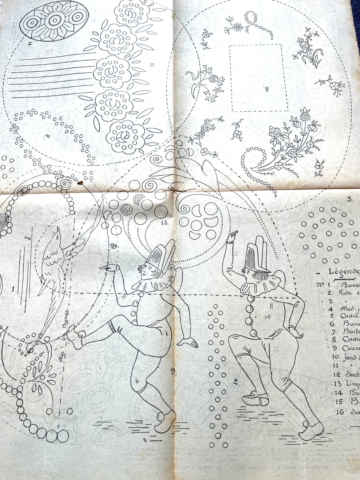 Absorbed in Needlework on Front Cover of 15th December 1922 French Review "La Femme Chez Elle" incl Patterns