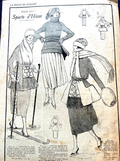 Womens Winter Sports Clothes in 22nd January 1920 French  La Revue de Madame