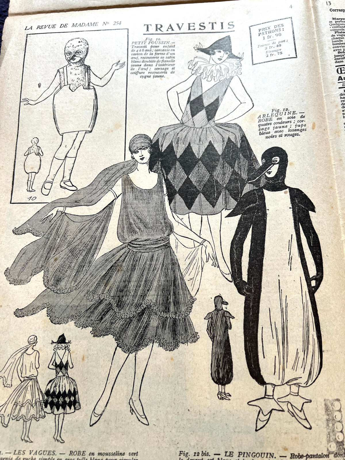 Fantastic Fancy dress Costumes in 12th January 1928 French La Revue de Madame