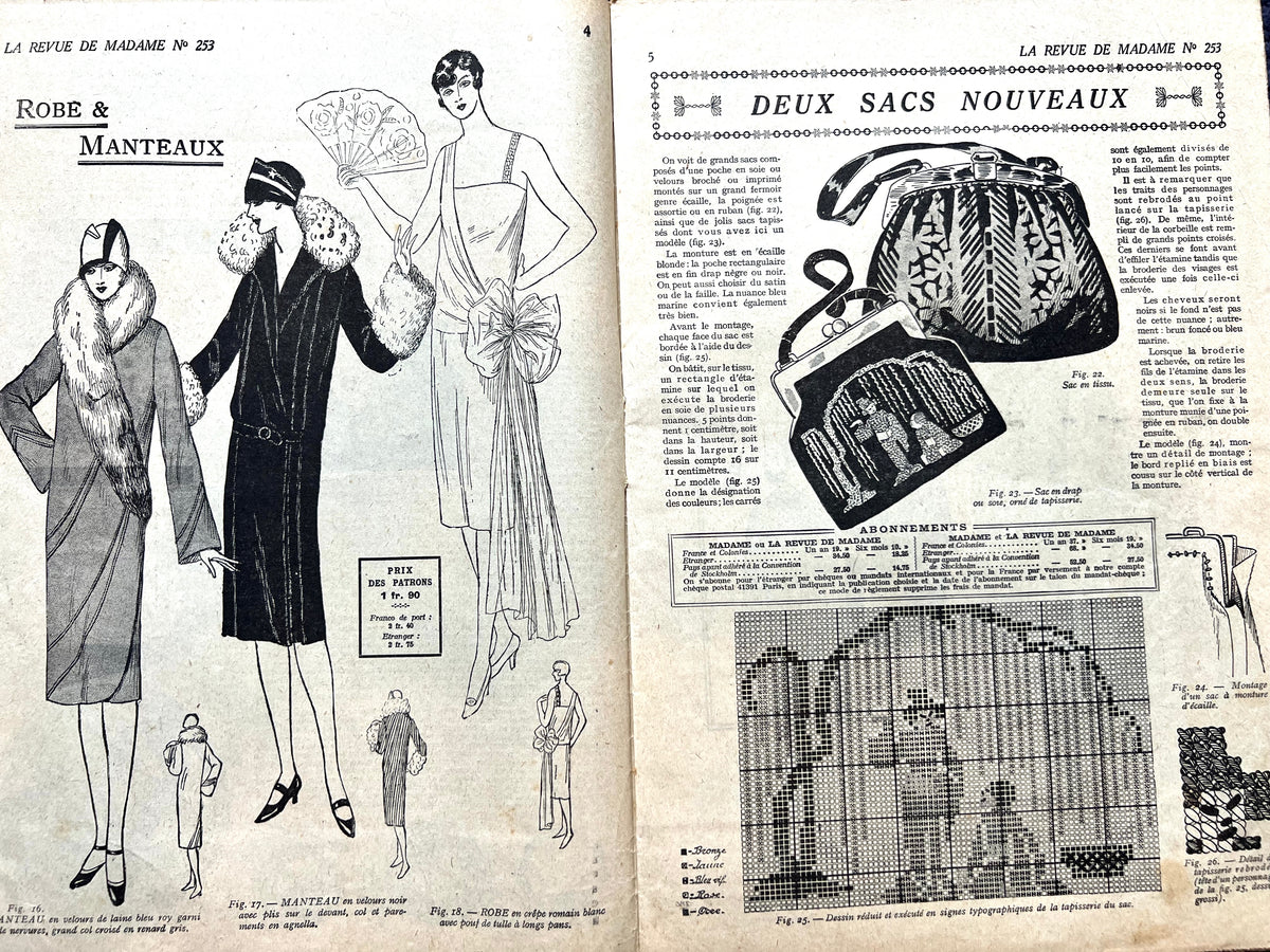 Lovely 1920s Fashions in this December 1927  La Revue de Madame