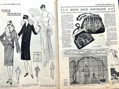 Lovely 1920s Fashions in this December 1927  La Revue de Madame