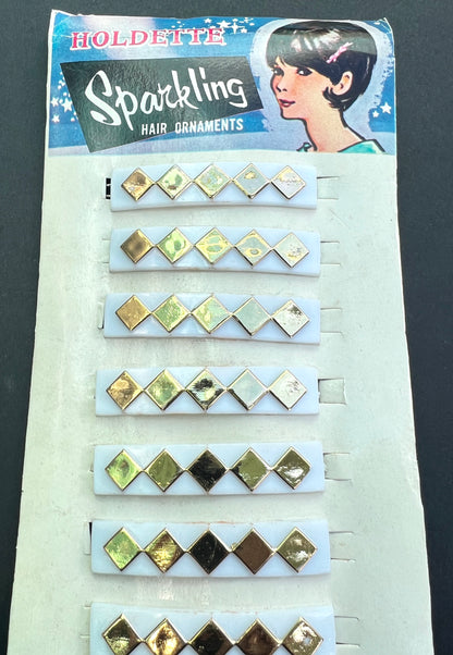 Sheet of 12 Vintage Hair Clips