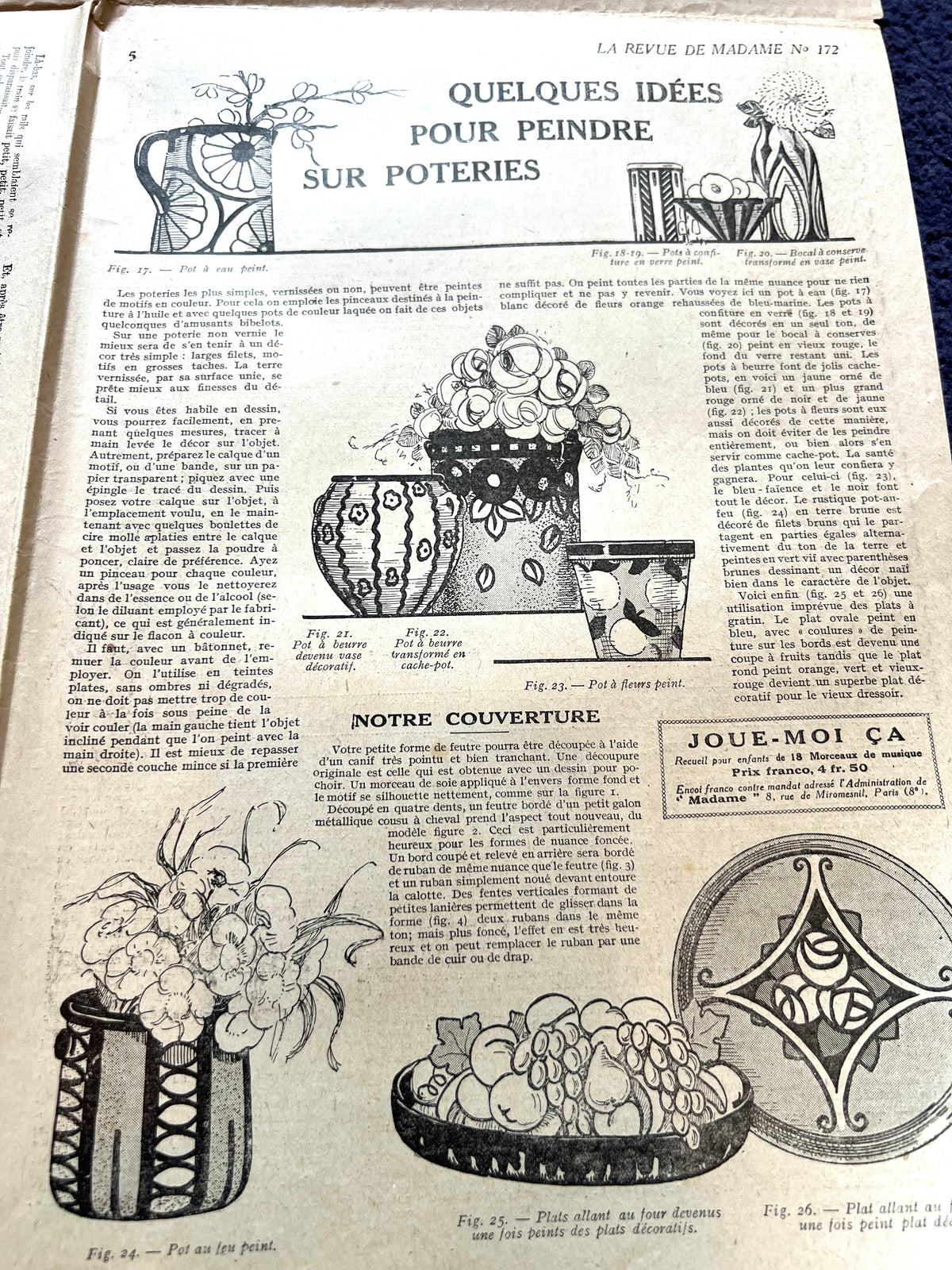 Gorgeous 1920s Millinery in 20th November 1924 French  La Revue de Madame
