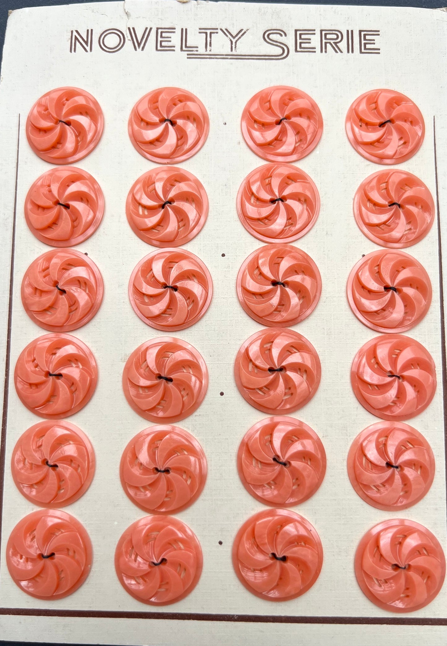 Coral Rose Swirl  2.2cm or 1.7cm Vintage Buttons