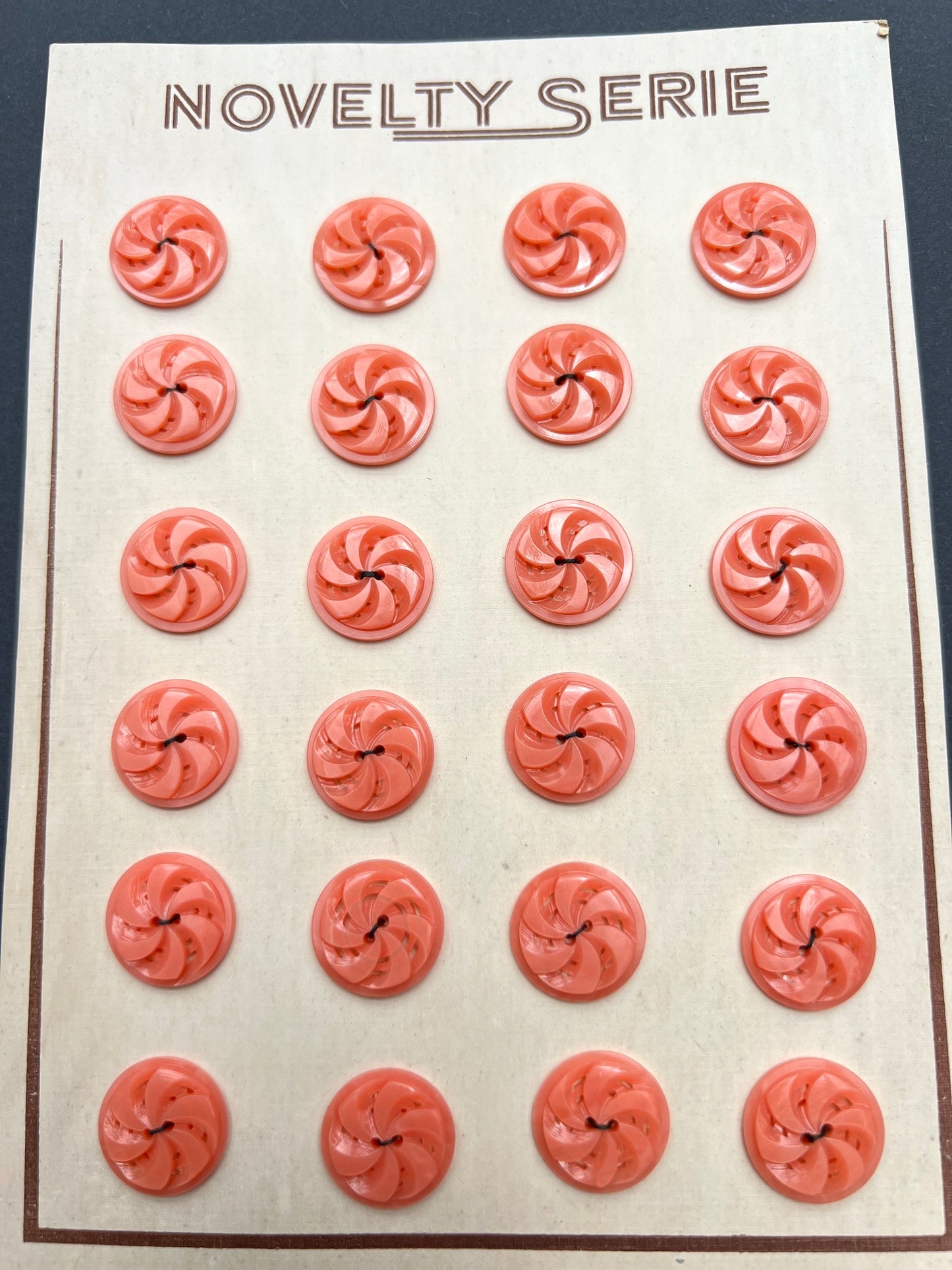 Coral Rose Swirl  2.2cm or 1.7cm Vintage Buttons