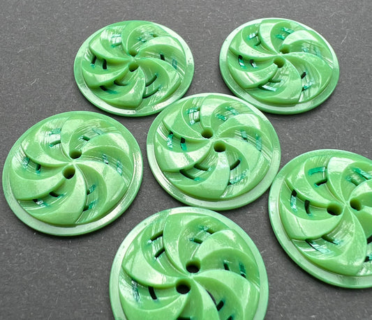 Vintage Vibrant Russian Green Swirling  2.2cm or 1.7cm Buttons