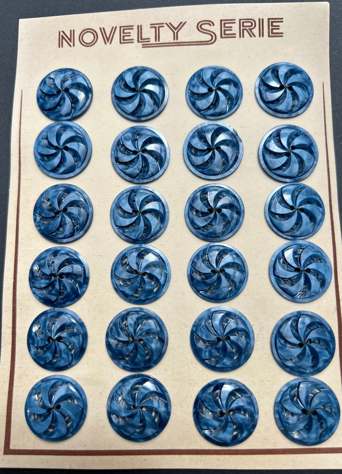 Dappled Azure Blue 2.2cm or 1.7cm Vintage Buttons - 6 or 24