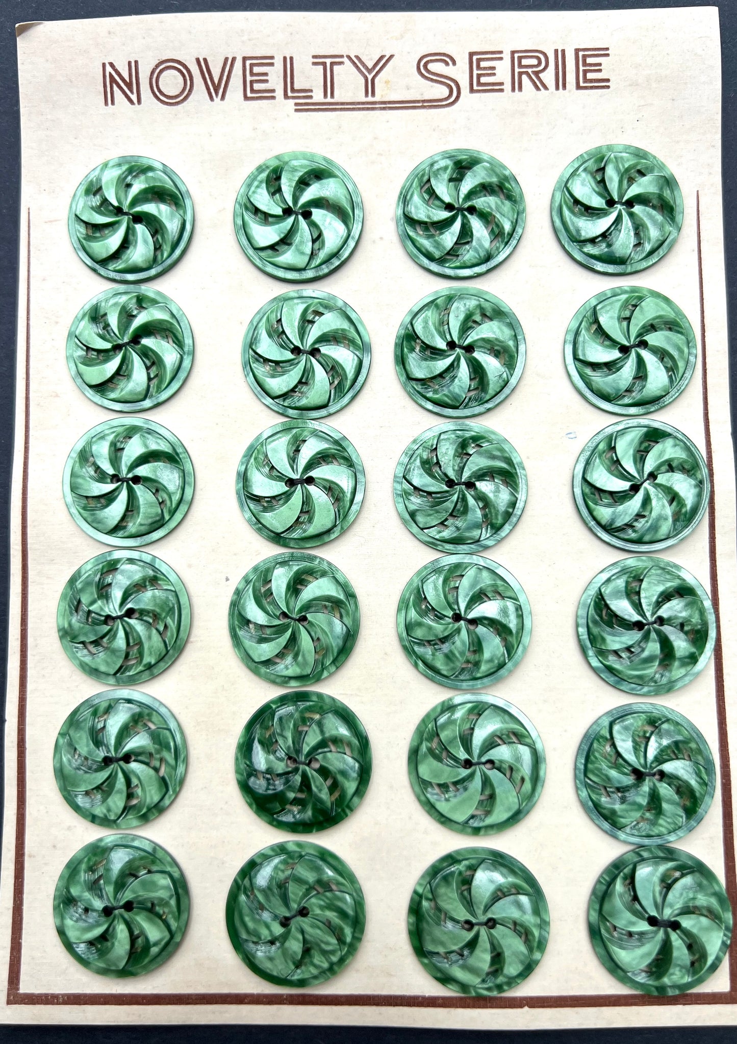 Unusual Silvery Green Swirling  2.2cm or 1.7cm Vintage Buttons