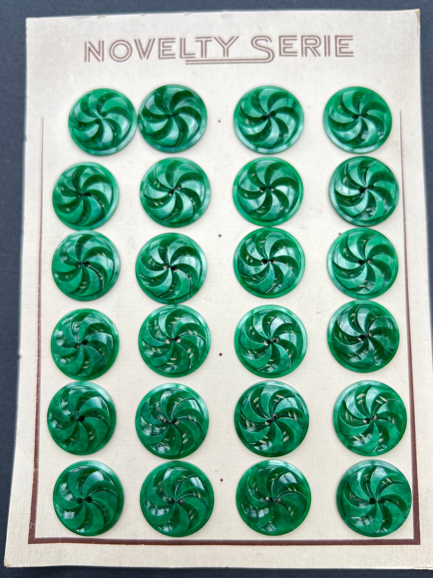 Intense Leaf Green Swirling  2.2cm or 1.7cm Vintage Buttons