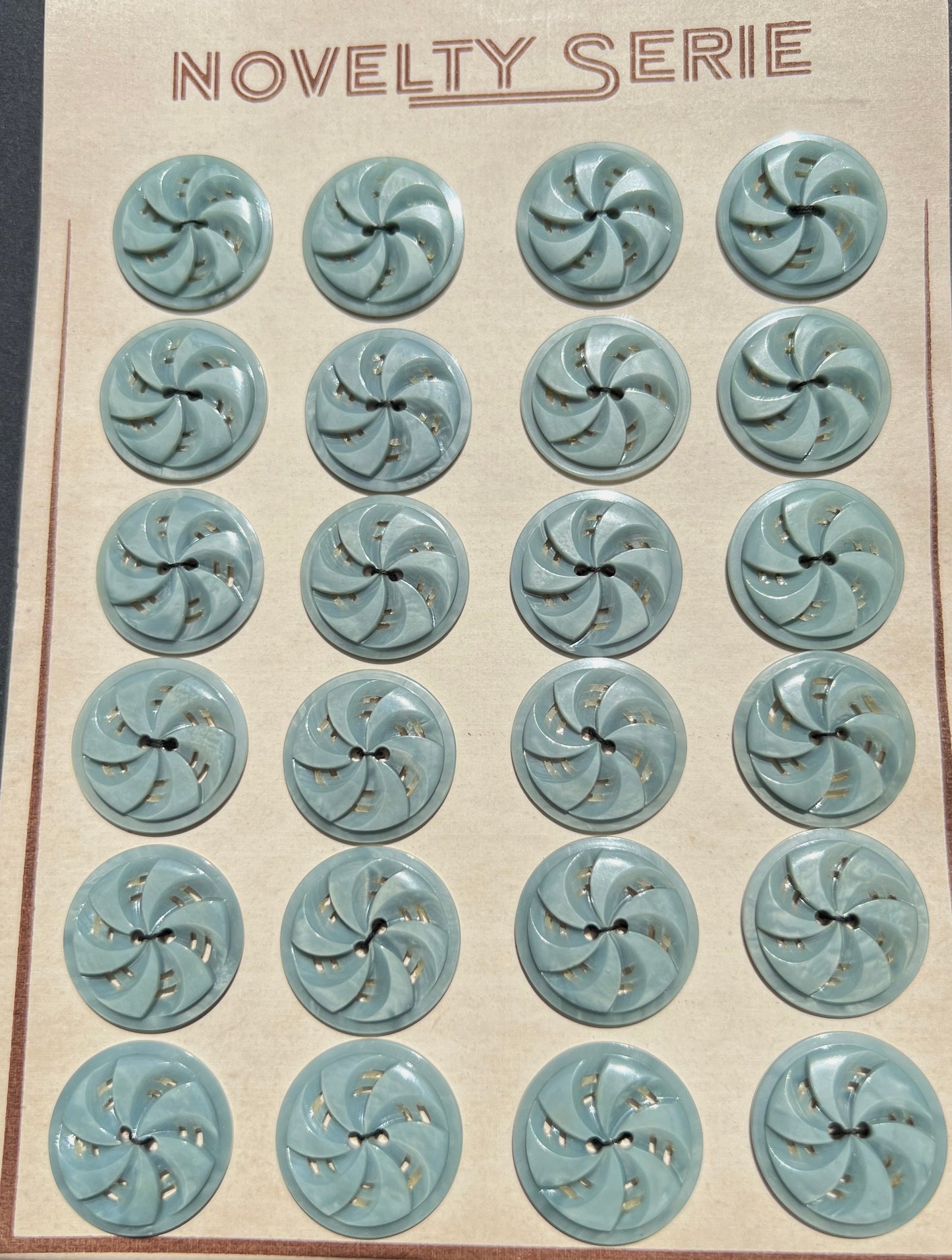 Calm Blue Grey Swirling Vintage 2.2cm Buttons