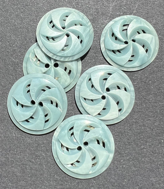 Calm Blue Grey Swirling Vintage 2.2cm Buttons