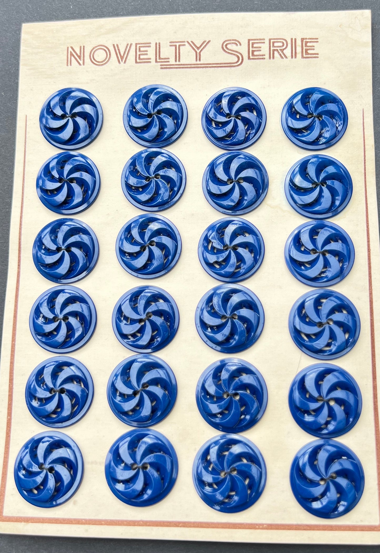 Confident Royal Blue Swirly Vintage 2.2cm or 1.7cm Buttons