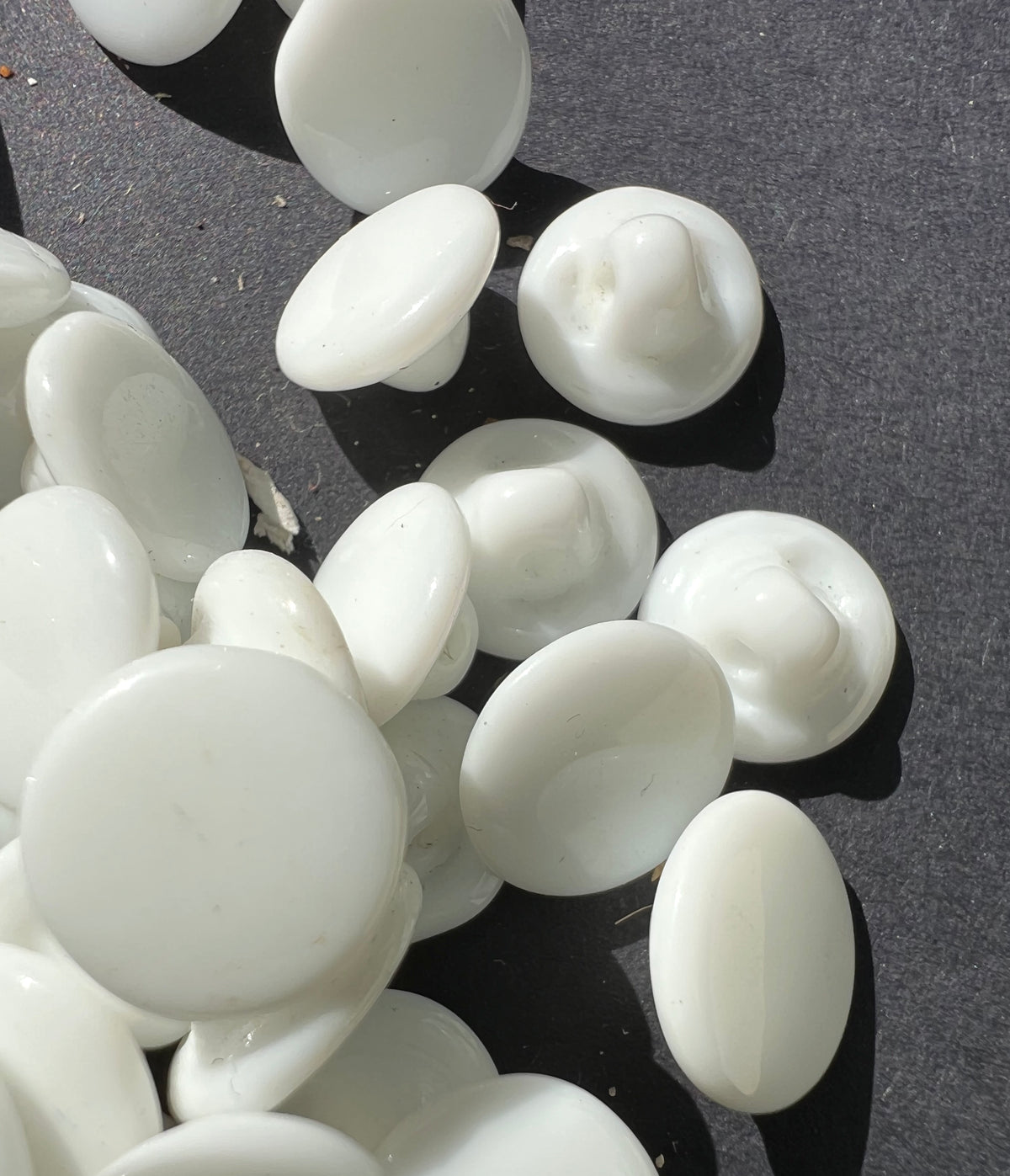 Aprox 480 Vintage Czechoslovakian White Glass 1cm Buttons