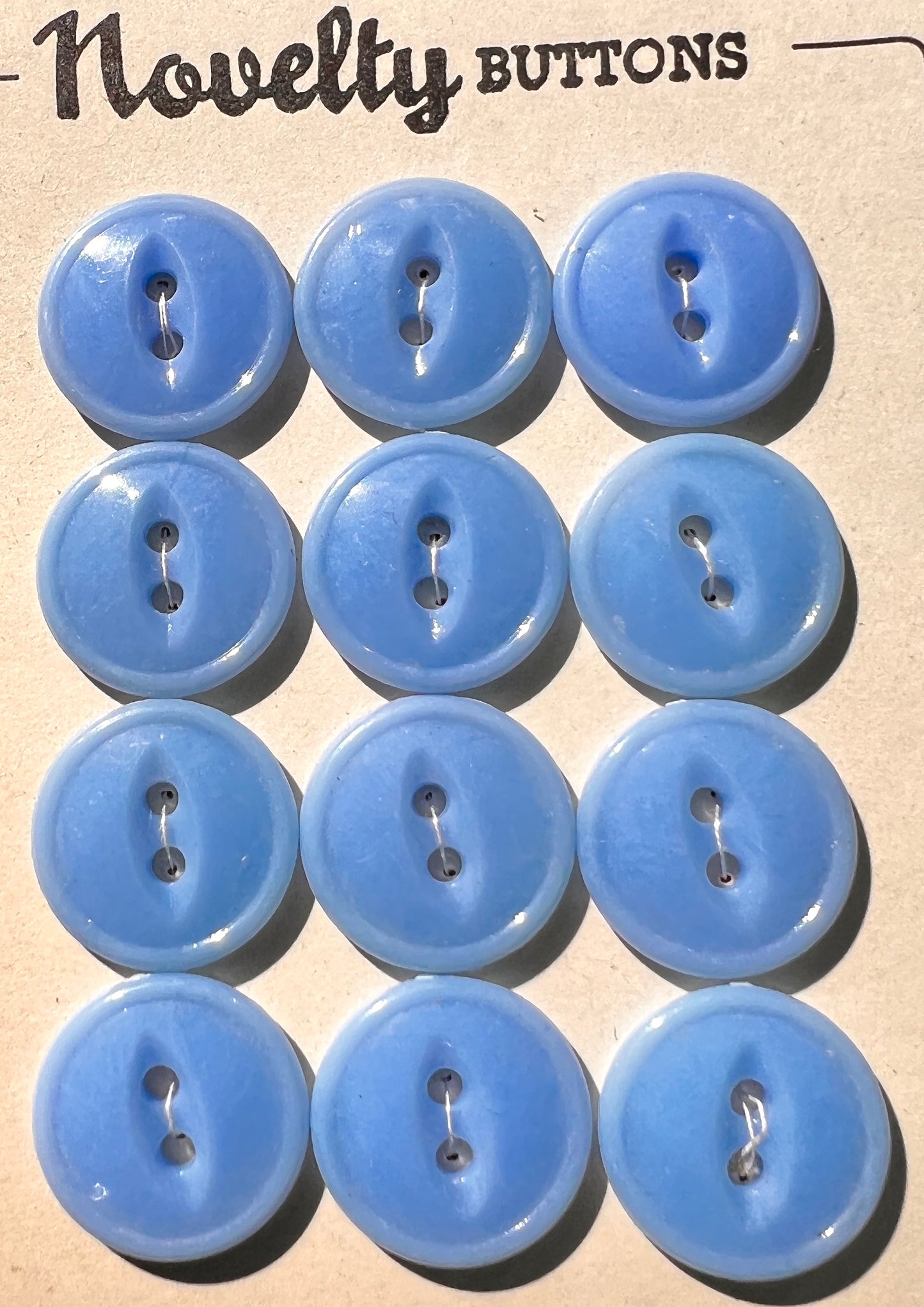 12 Sky Blue 1940s  Buttons - 1.8cm wide.
