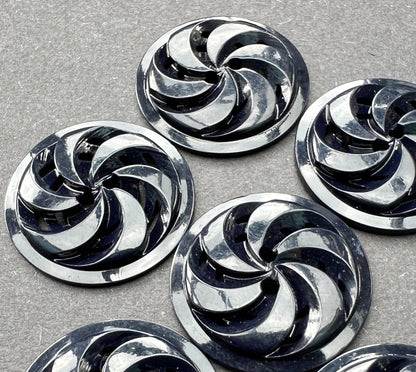 Inky Blue Swirly Vintage 2cm Buttons