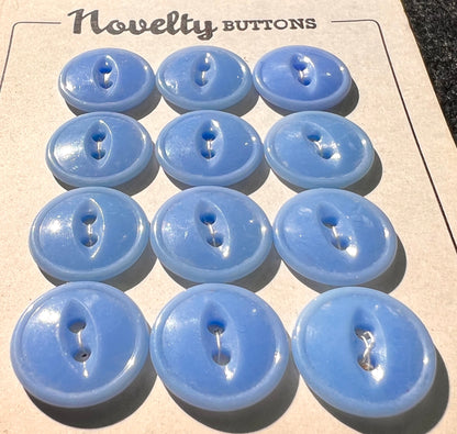 12 Sky Blue 1940s  Buttons - 1.8cm wide.