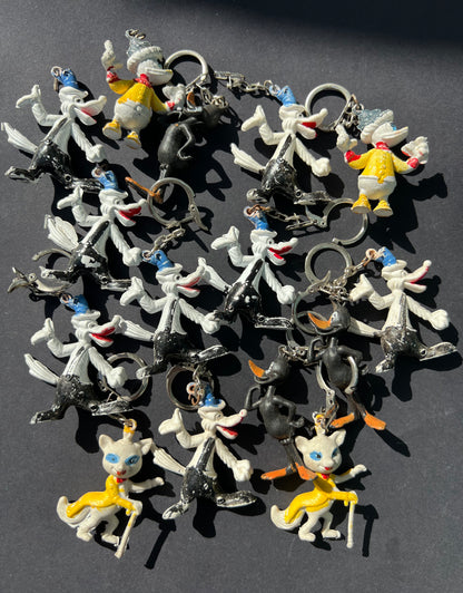 Job Lot of 15 Vintage Cartoon Character Keyrings