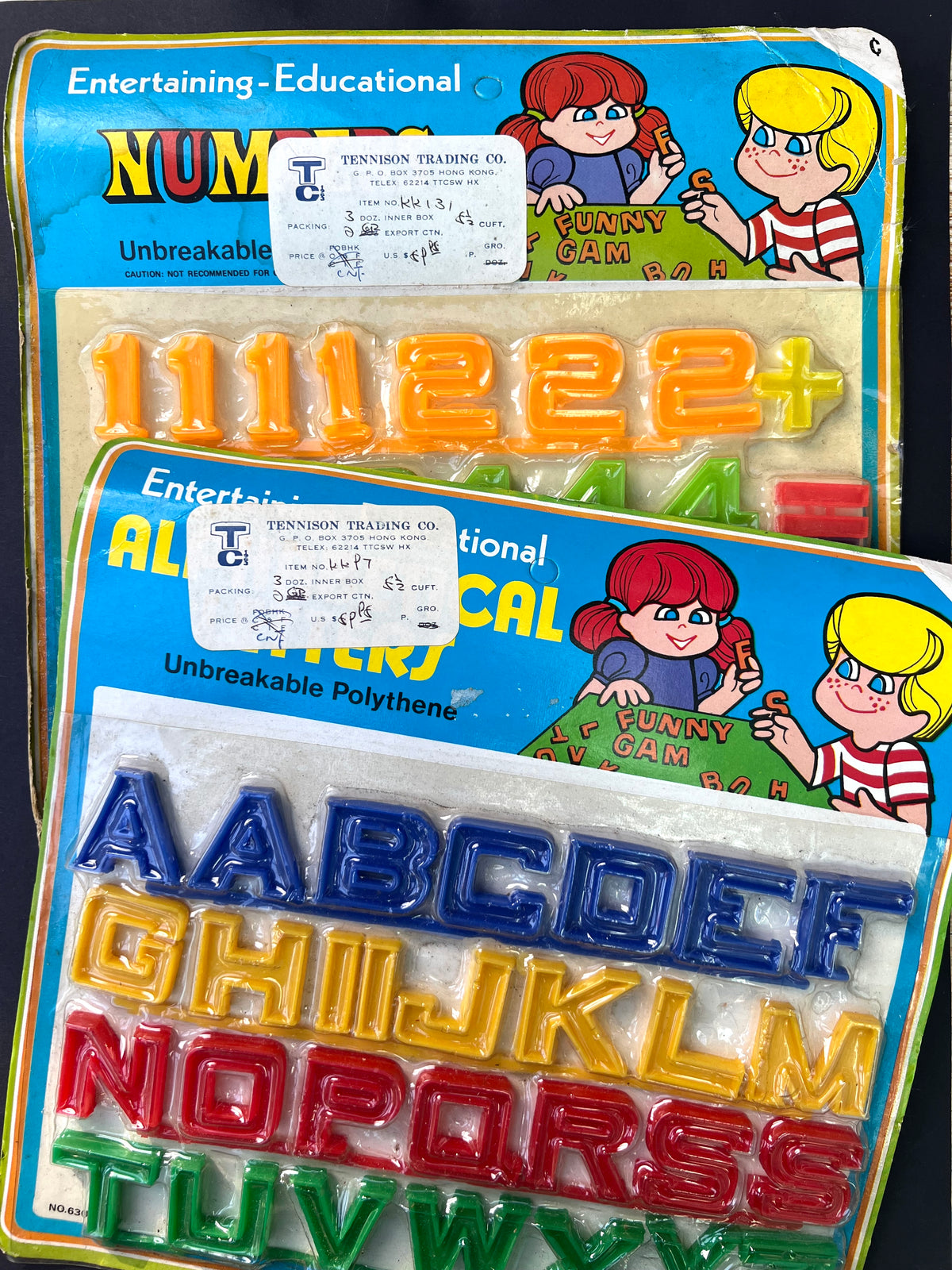 2 Vintage Alphabet and Number Sets - Hong Kong Salesman's Sample