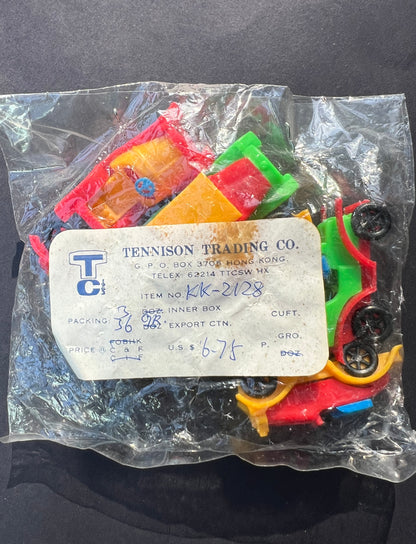 Vintage Hong Kong Salesman's Sample - 6 Brightly Coloured Old Fashioned Toy Cars