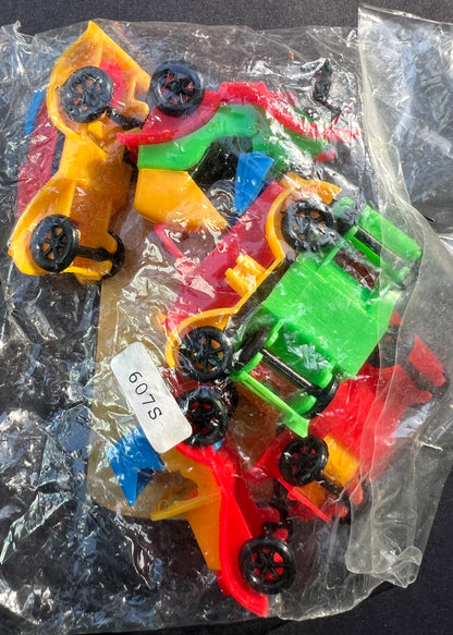 Vintage Hong Kong Salesman's Sample - 6 Brightly Coloured Old Fashioned Toy Cars