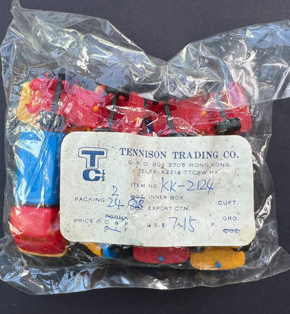 Vintage Hong Kong Salesman's Sample - 6 Brightly Coloured Toy Lorries and Trucks - All Different.