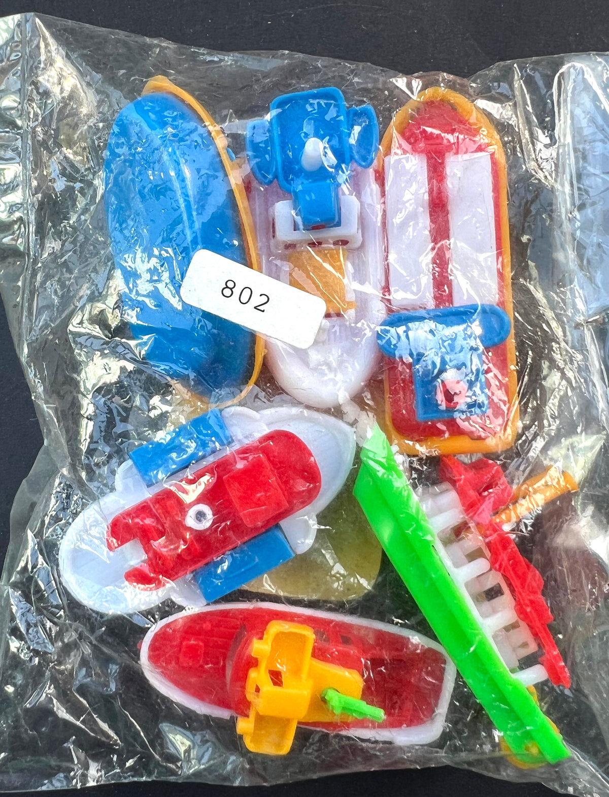 Vintage Hong Kong Salesman's Sample - 6 Brightly Coloured Toy Boats- All Different.