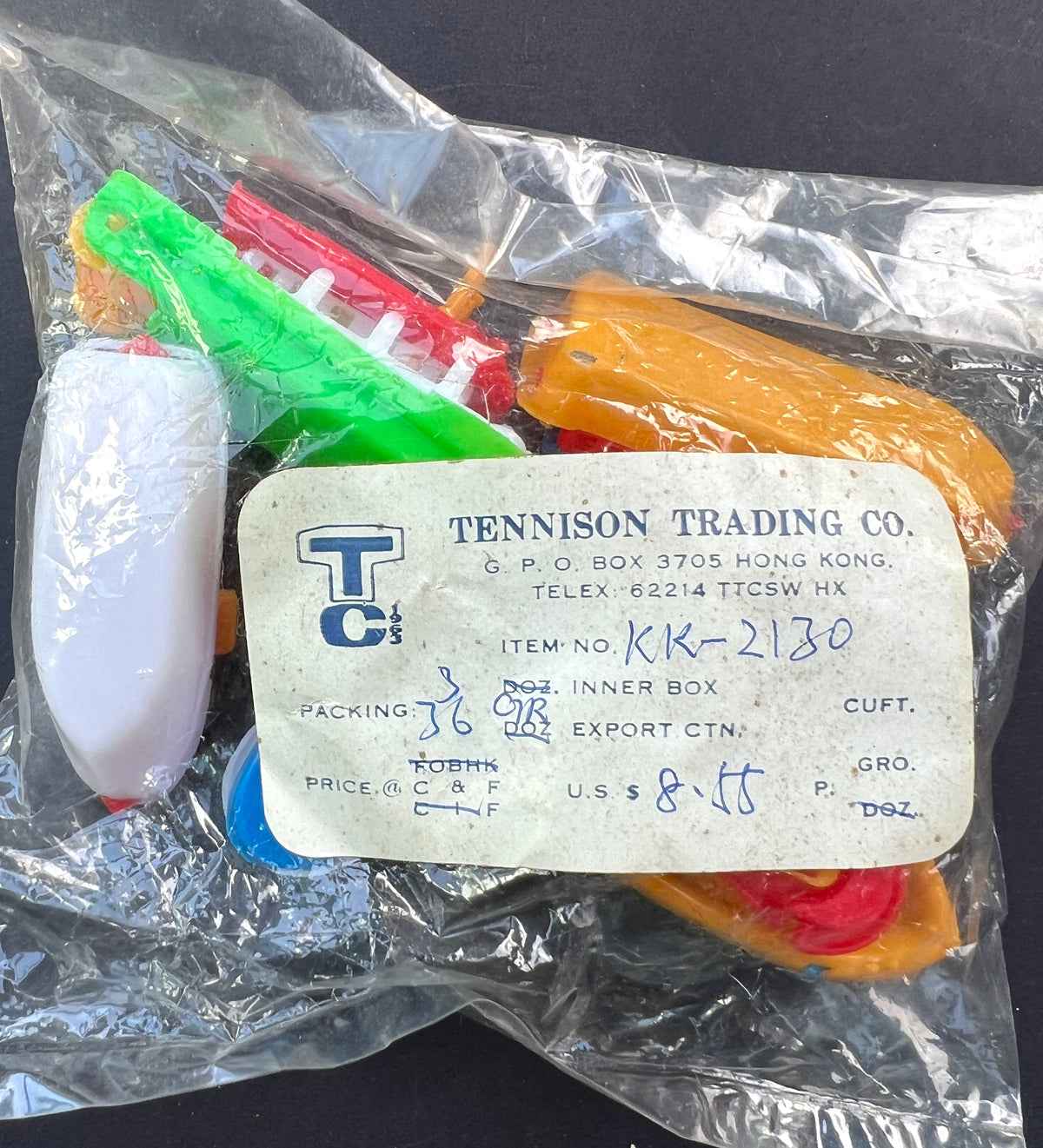 Vintage Hong Kong Salesman's Sample - 6 Brightly Coloured Toy Boats- All Different.