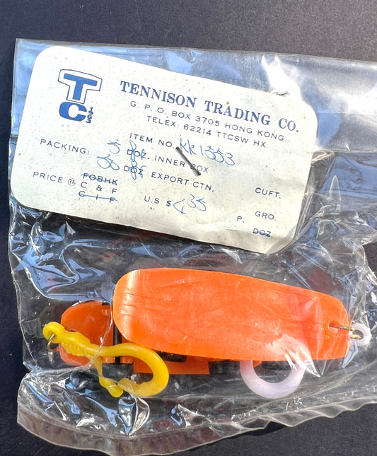 2 Orange Skateboard Key Rings - Vintage Hong Kong Salesman's Sample