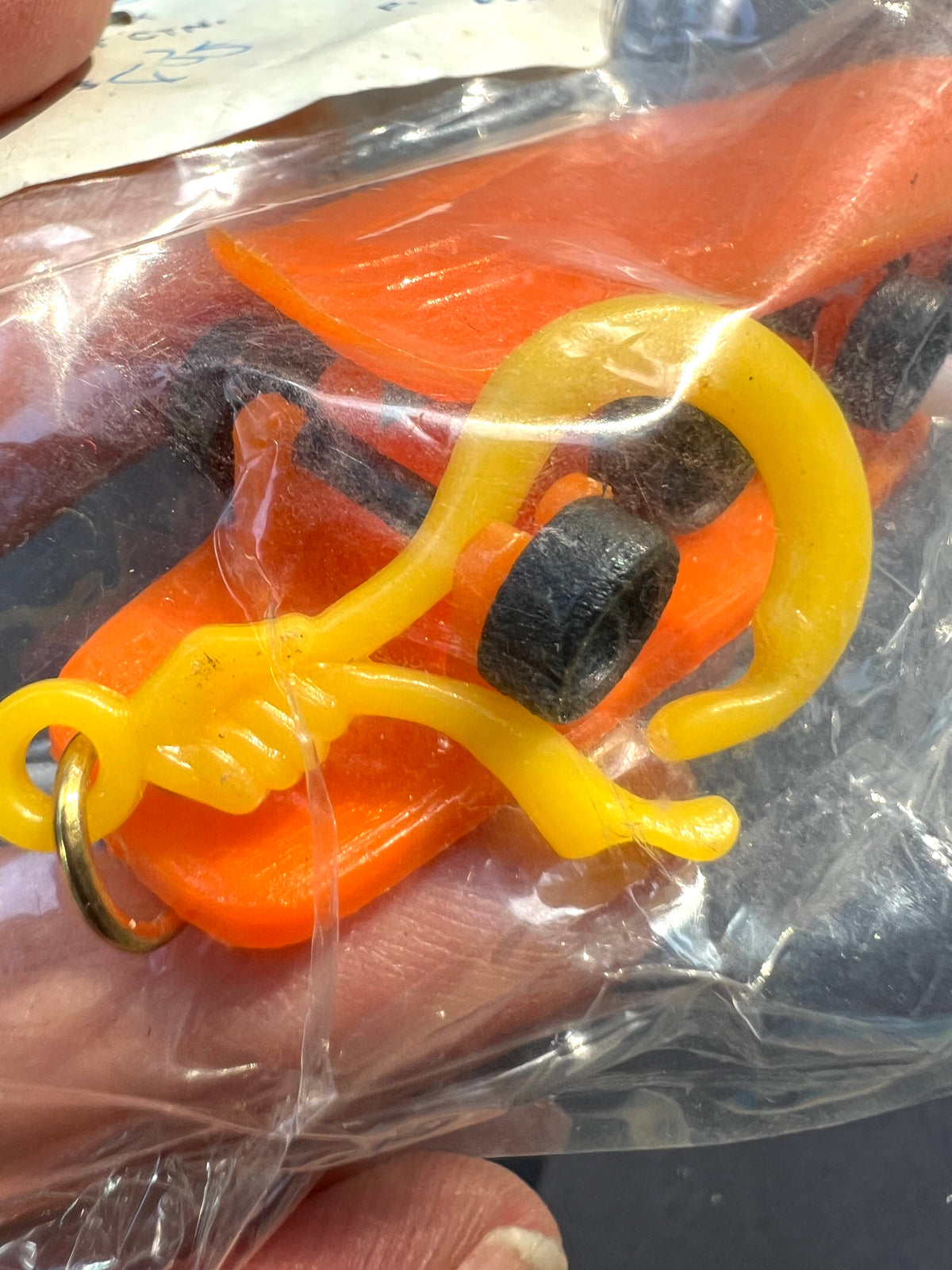 2 Orange Skateboard Key Rings - Vintage Hong Kong Salesman's Sample