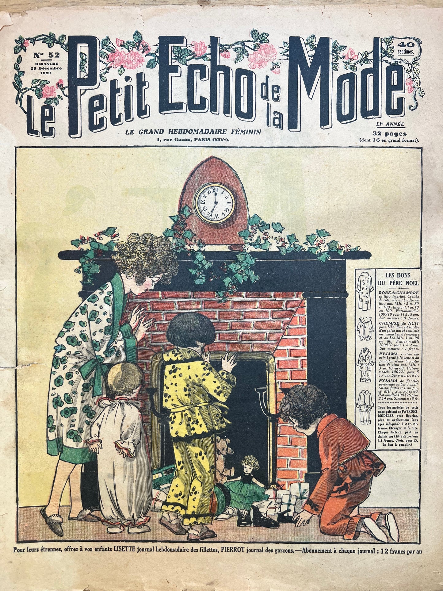 Charming 1920s Christmas Scenes in December 1929 French Petit Echo de la Mode